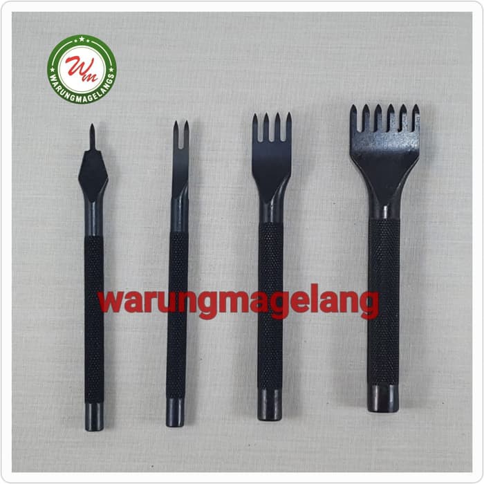 

RKY BLACK Lacing Stitching hole punch 1 set isi 4 pcs prong leather tools RKY