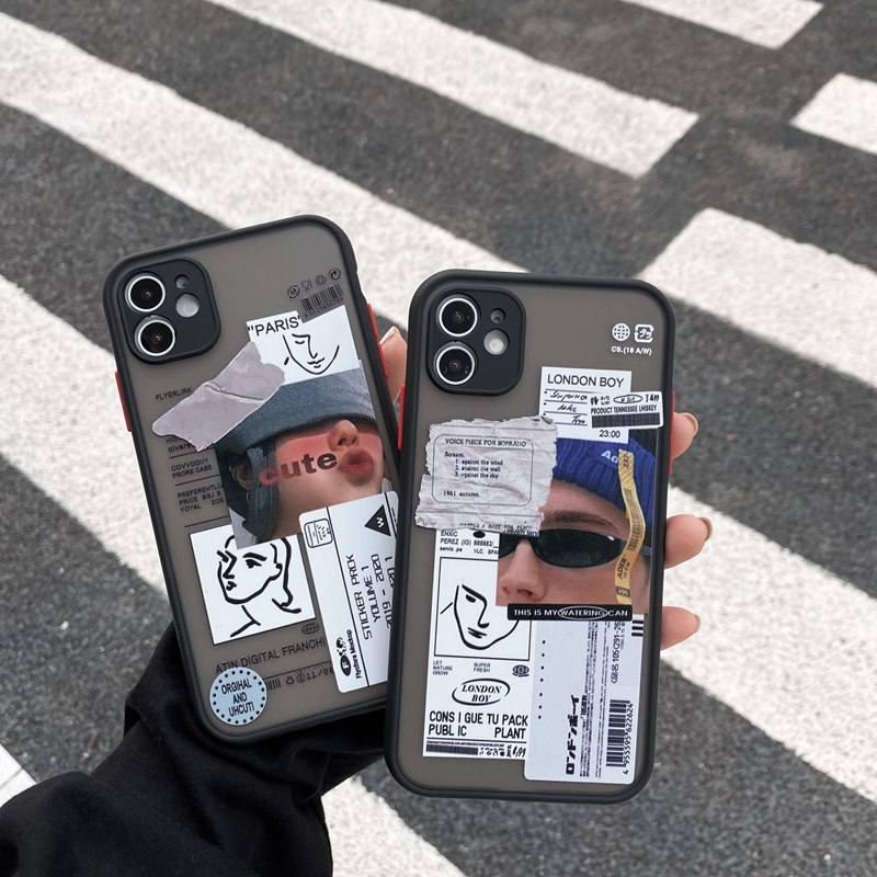 Couples！Cool Girl &amp; Boy Matte Casing Hard Case iP iPhone 7 8 + Plus SE 2020 11 Pro Max X XR XS Max 12 Mini Pro Max