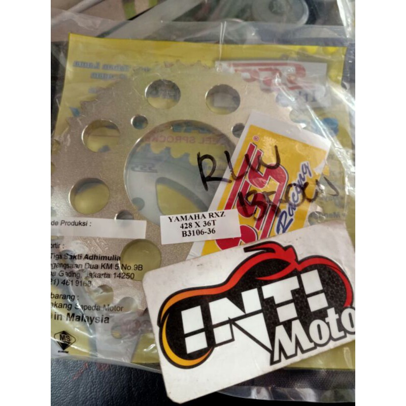 Gir Belakang SSS Yamaha RXZ 428 35 36 37 38 39 40 41 42 43 44 45 ger 415 Gear SSS RXZ ukuran Rx king dan merk RK ger 415 dan 428-4