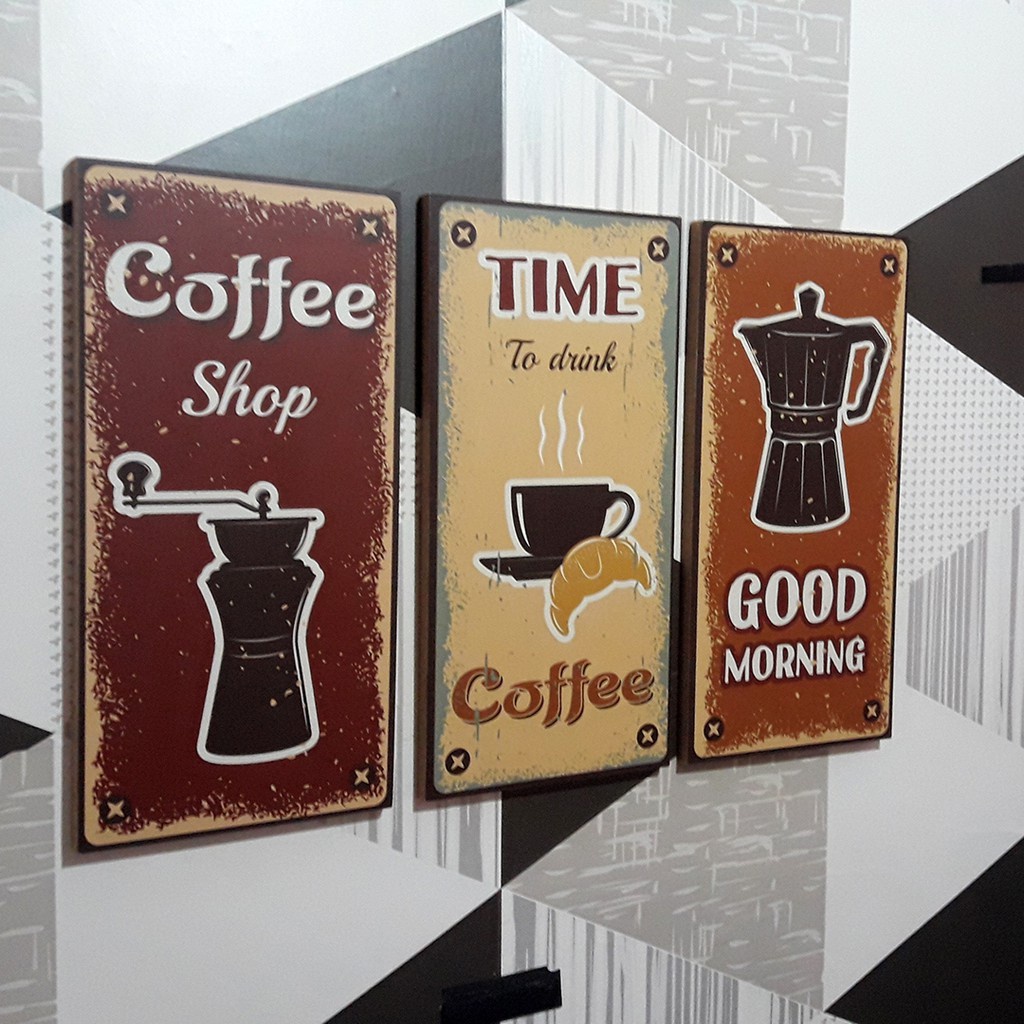 COFFEE ART HIASAN DINDING WALL DECOR 15x30CM PAJANGAN POSTER DEKORASI KAMAR RUMAH