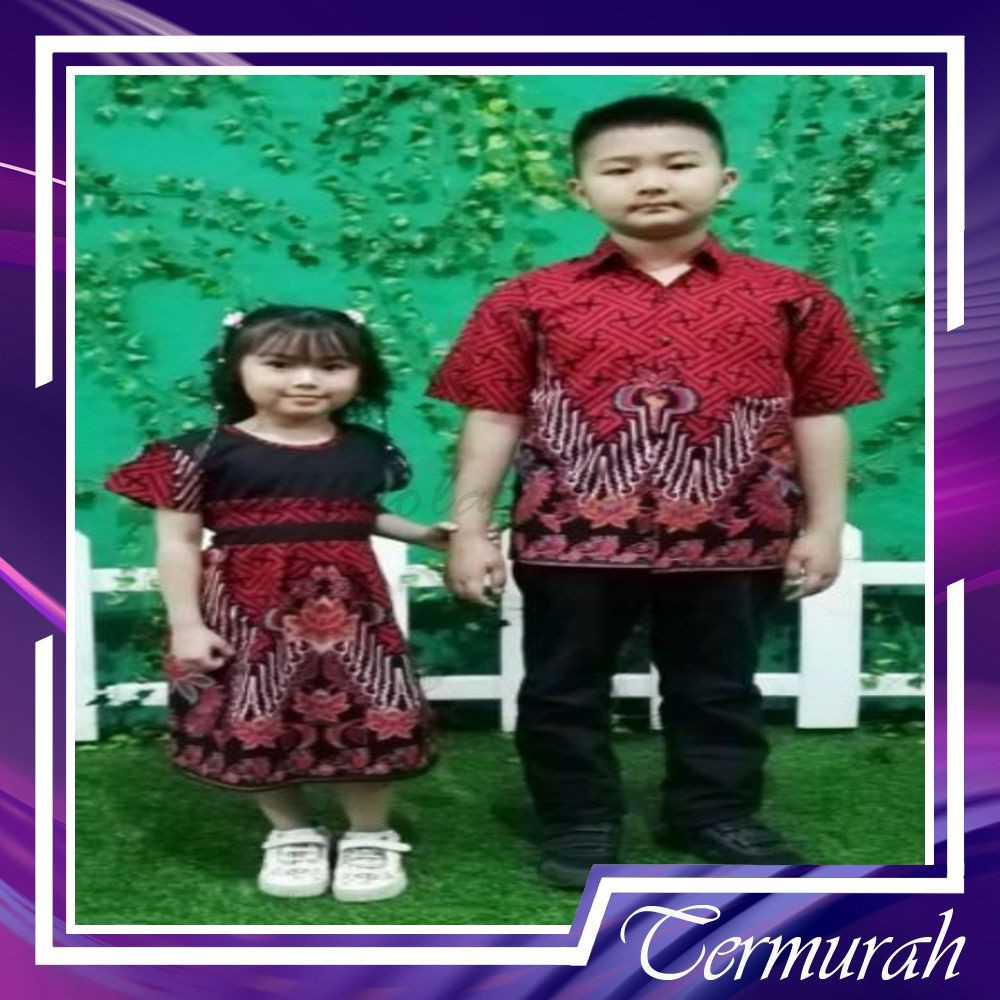 CAMISOLA CLOTHING BATIK COUPLE BATIK SARIMBIT DRESS ORCHID MERAH BATIK KELUARGA SERAGAM GROSIR