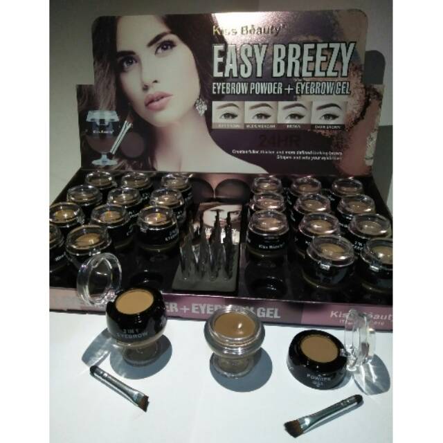Kiss Beauty EASY BREEZY EYEBROW POWDER + EYEBROW GEL 24 HR WATERPROOF LASTING