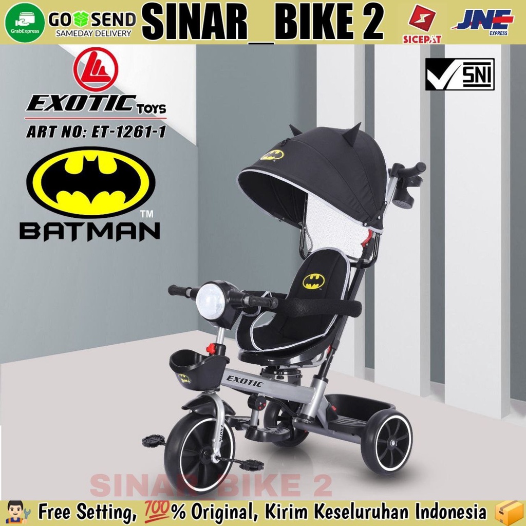 Sepeda Roda Tiga 3 EXOTIC ET-1262 &amp; ET-1261-1 Batman Dark Knight Tricycle Anak