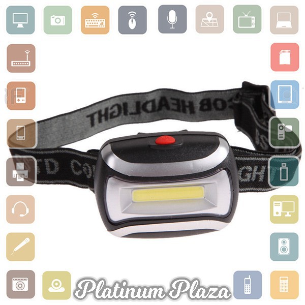 Headlamp Flashlight Waterproof LED 3 Modes Headlight - Black`6EFCON-