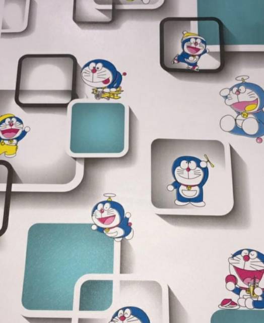 WALLPAPER DINDING MOTIF DORAEMON 3D 10m x 45cm