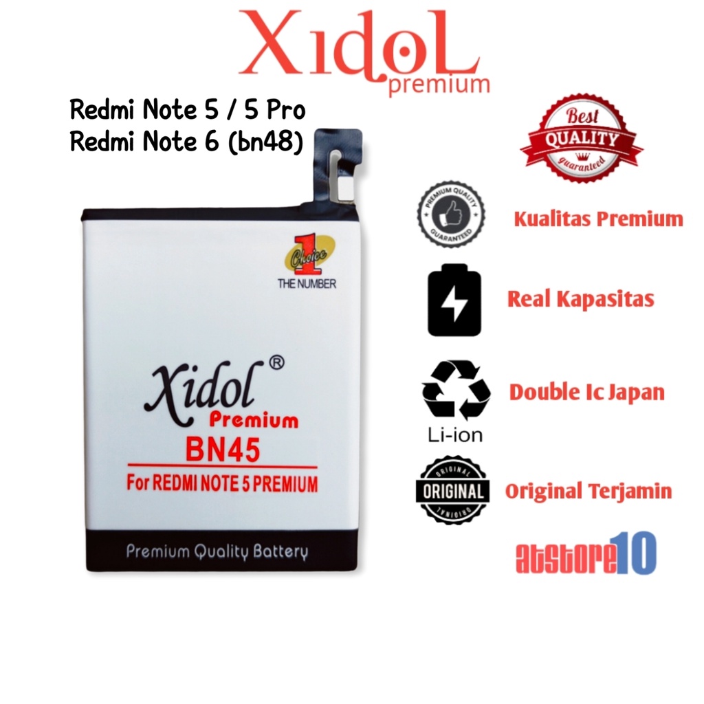BATERAI BATRE XIAOMI REDMI NOTE 5 / 5 PRO BN45 / BN48 ORIGINAL XIDOL PREMIUM - BATRE REDMI NOTE 6 PR