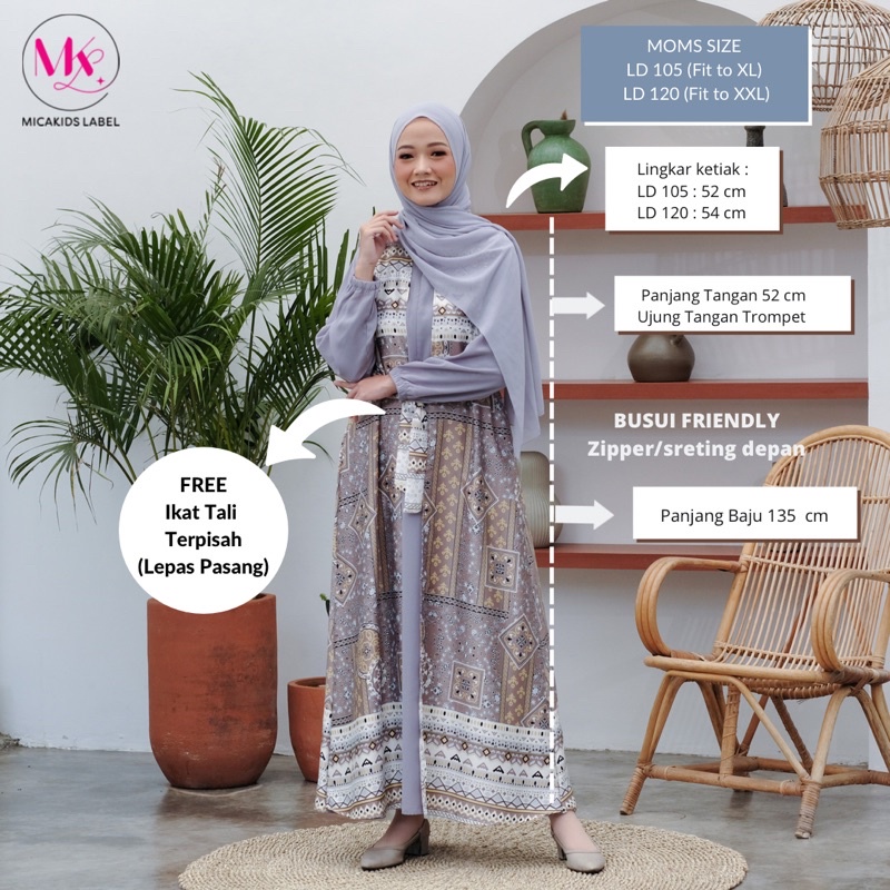 GAMIS COUPLE IBU DAN ANAK PEREMPUAN FAMILY SET KOKO MUSLIMAH ARYA DIYANA SET