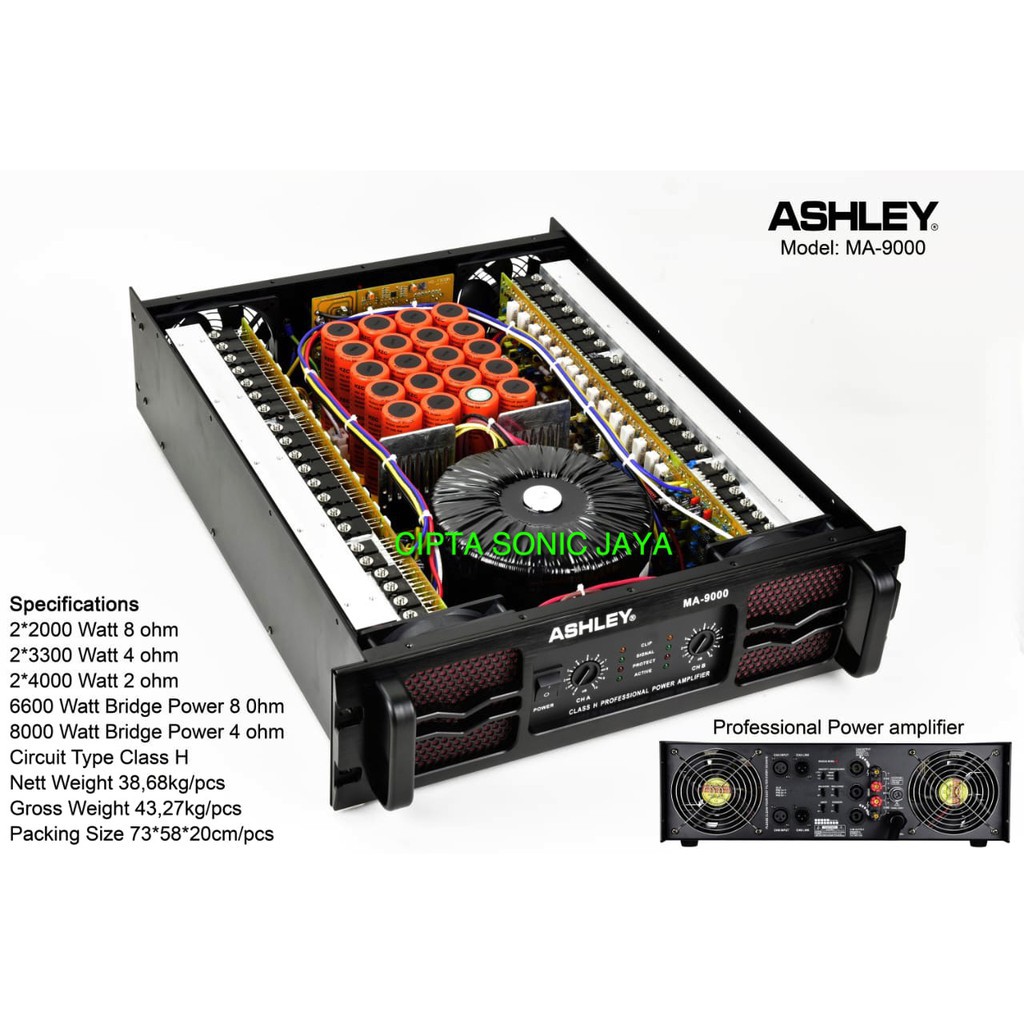 PROMO MURAH Power Ashley MA9000 Amplifier Ashley MA 9000 Original Product