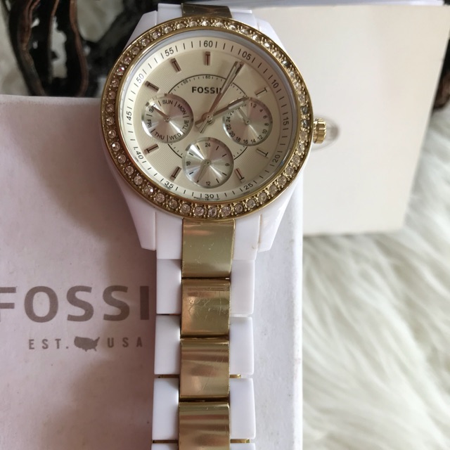 Fossil watch white resin