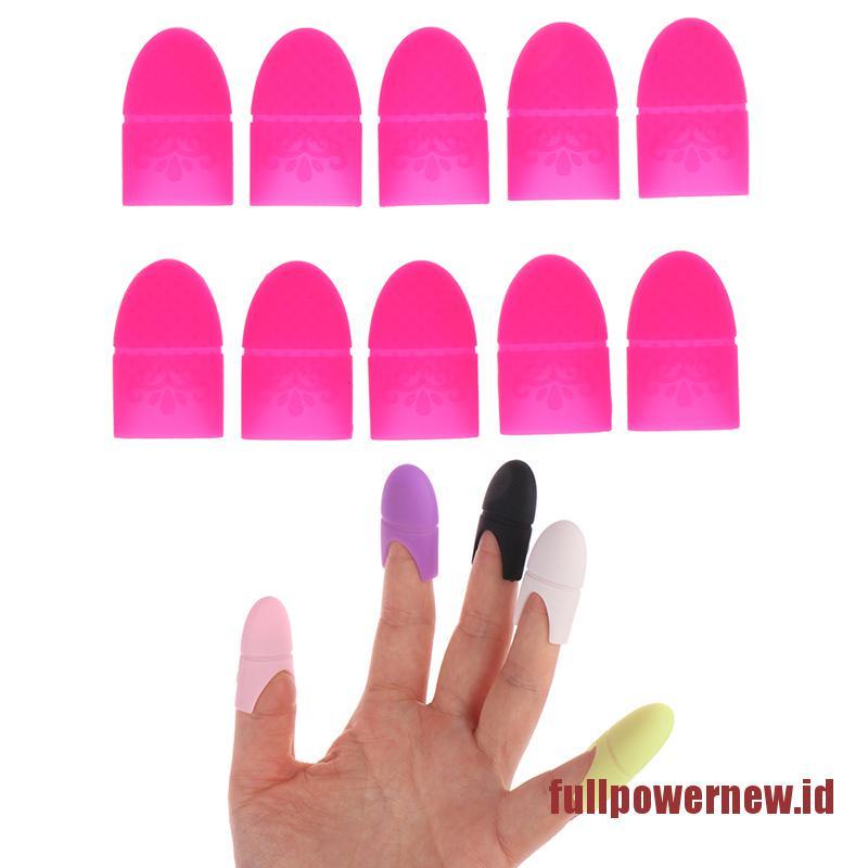 10pcs / set Klip Cap Soak Off Bahan Silikon Untuk Menghapus Kutek UV Gel