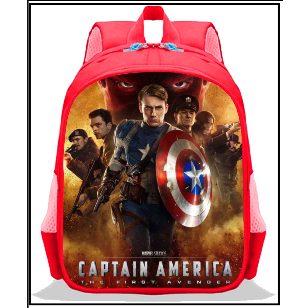 Ransel Anak sekolah tk sd karakter -  Tas Anak laki laki selempang bahu Captain America