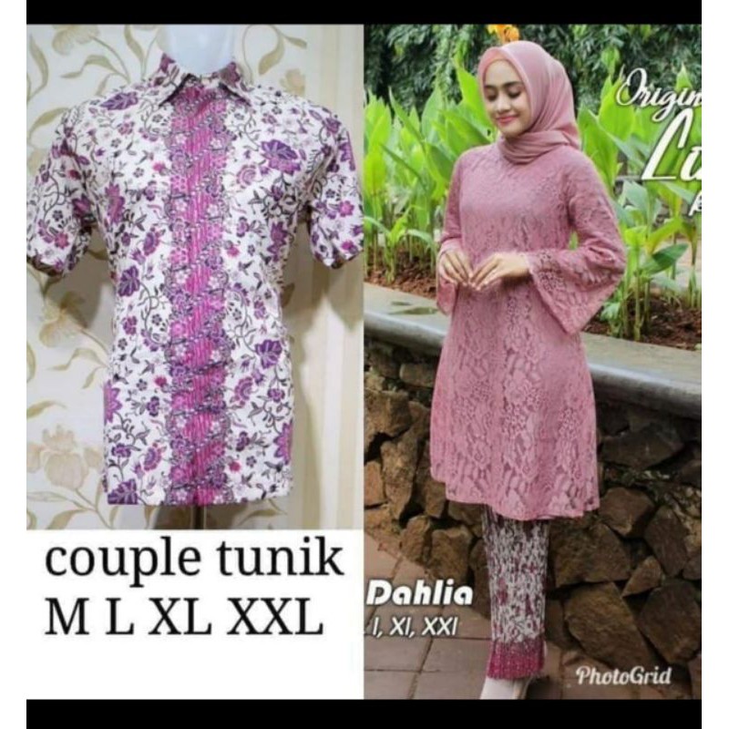 COUPLE KEBAYA BRUKAT//KEMEJA BATIK//STELAN KEBAYA ROK PLISKET