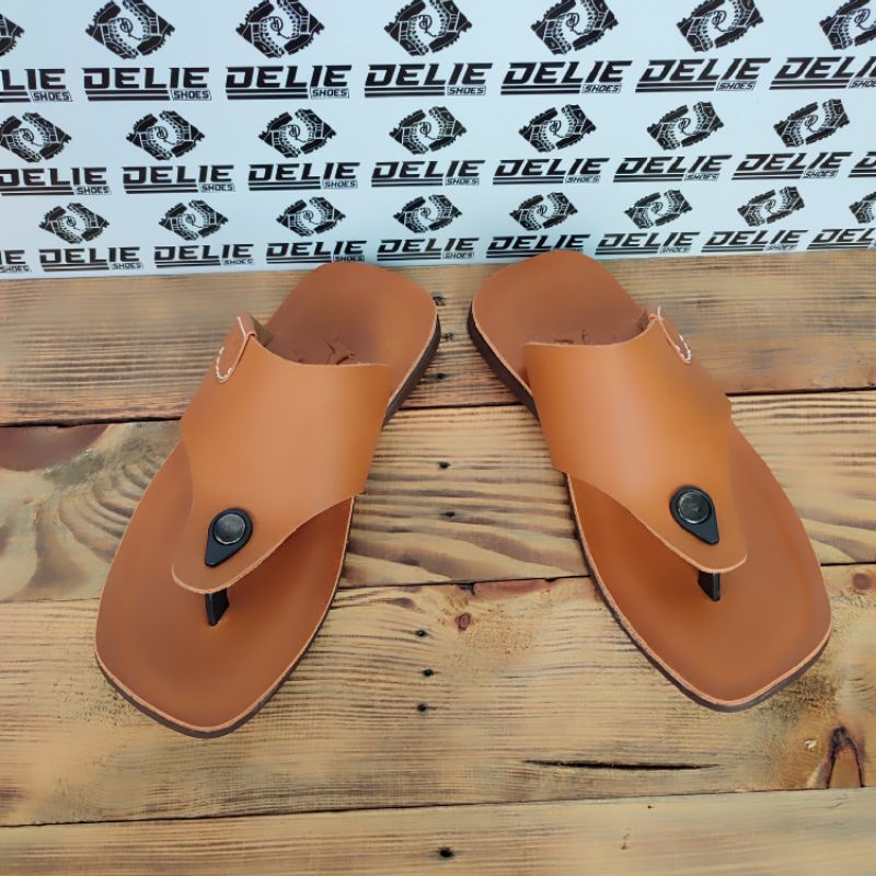 Sandal jepit pria kulit asli original terbaru berkualitas