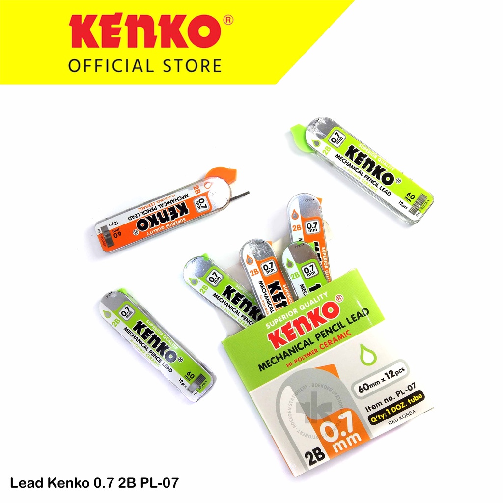 

Kenko Refill Pensil Mekanik Lead 2B 0.7mm PL-07 (0.7 x 60mm x 12)