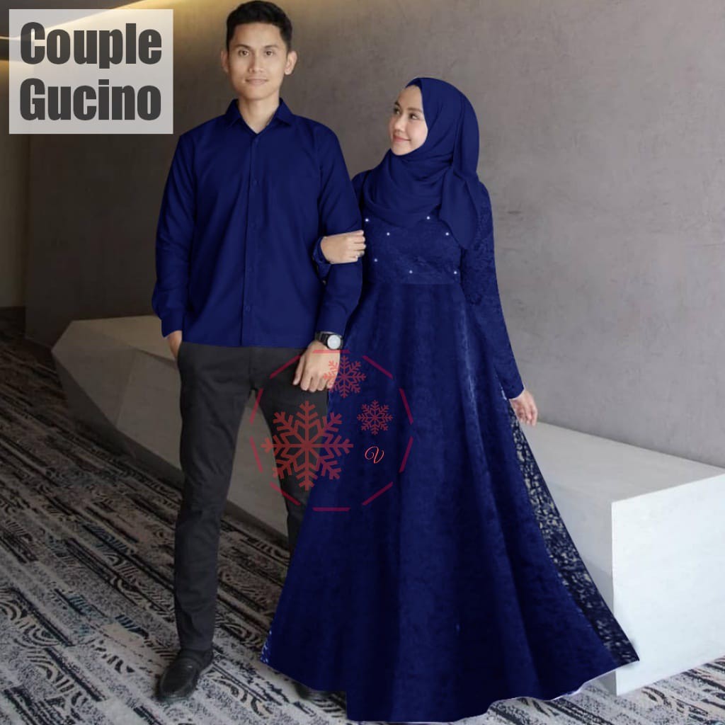 Baju Couple Set Busana Muslim Pria Dan Wanita Gamis Pasangan Murah Suami Istri Syari Kekinian Modern