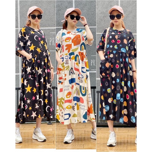 BISA COD. PRILLY DRESS/ PRILY DRESS/ DRESS 7/8 / DRESS PENDEK / DRESS RAYON PENDEK / DRESS KOREA / D