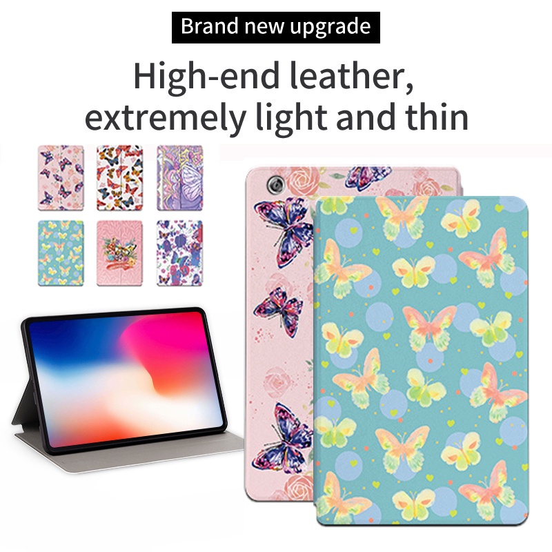 Casing Tablet Untuk Huawei MediaPad M3 Lite8/M3 8.4 CPN-AL00 CPN-W09 CPN-L09 BTV-DL09 BTV-W09 Fashion Fancy Flip Stand Kulit Casing M2 8.0 M2-801L Seri Kupu-Kupu Warna Cover