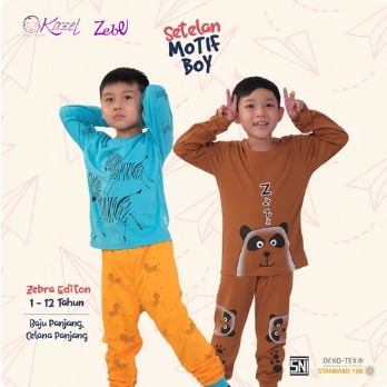 KZL01 KAZEL PIYAMA ANAK BOY ZEBRA ISI 2