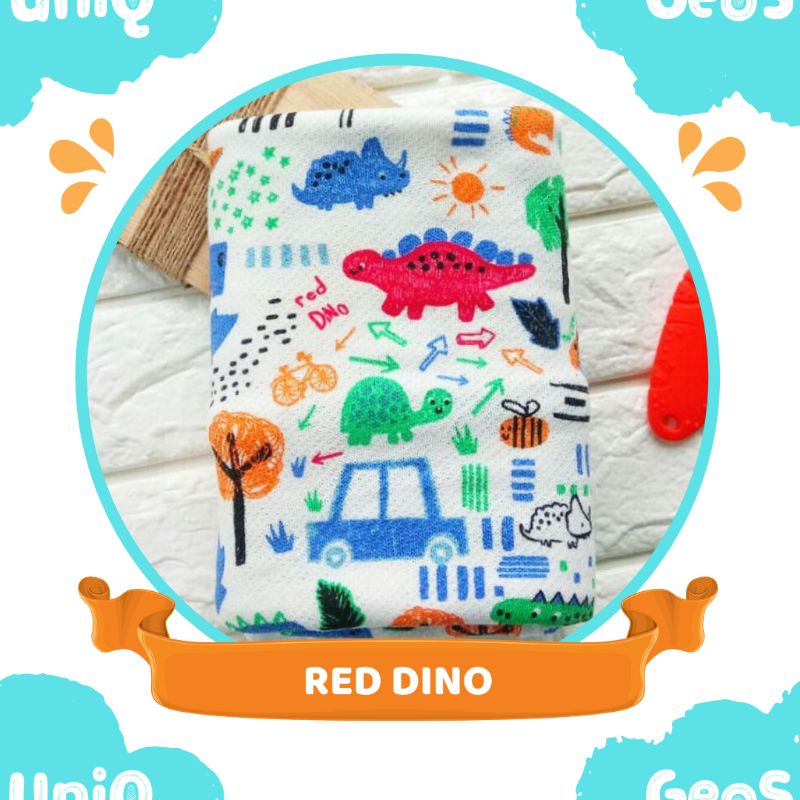 GENDONGAN KAOS GEOS UNIQ MOTIF RED DINO