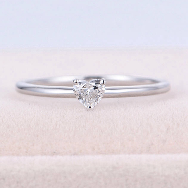 Cincin Tipis Wanita Bentuk Hati Kecil Warna Emas untuk Pesta