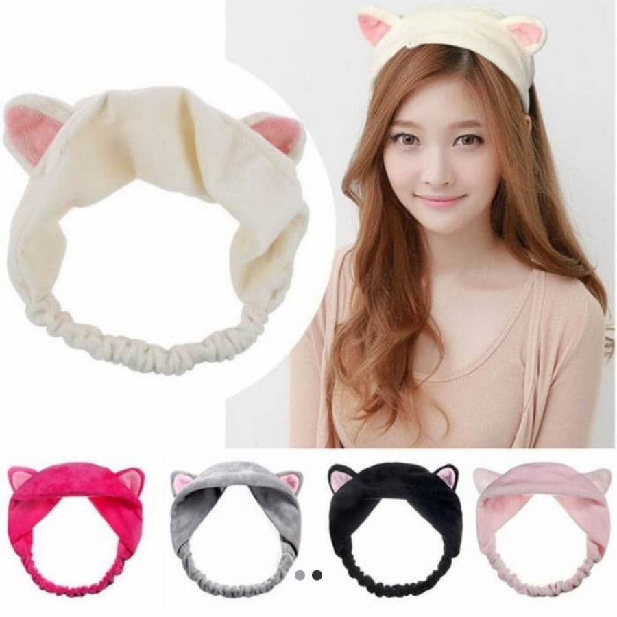 BANDANA BANDO KUCING ALA KOREA lucu Head hair Band bando cuci muka WARNA HARUS RANDOM