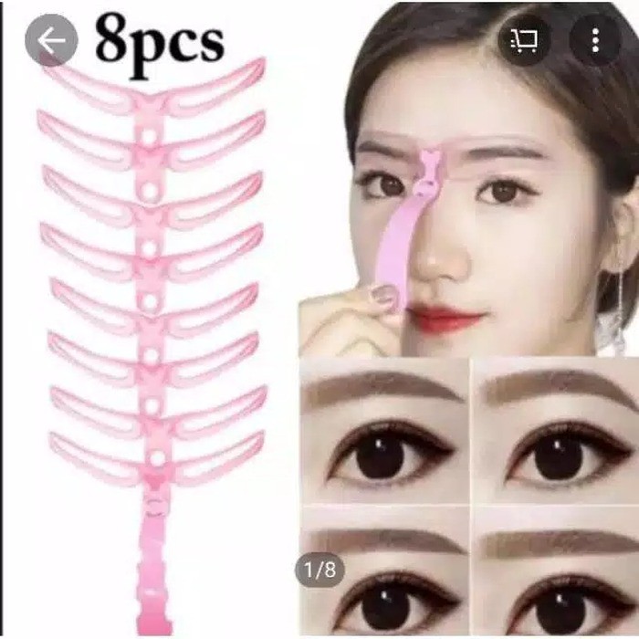 Cetakan Alis Tali Paket Lengkap 12pcs Model Alis / Eyebrow Ruler Stencil