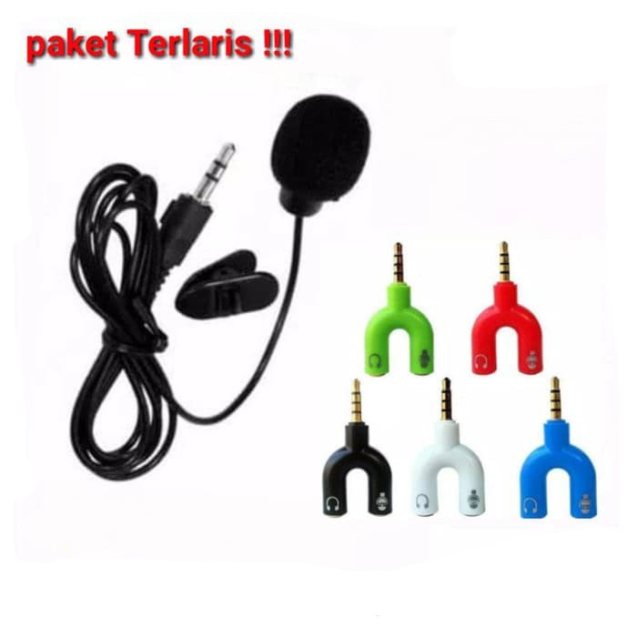 Youtuber Vloger Smule Alat Rekam Clip On Mic - Splitter U - Microphone