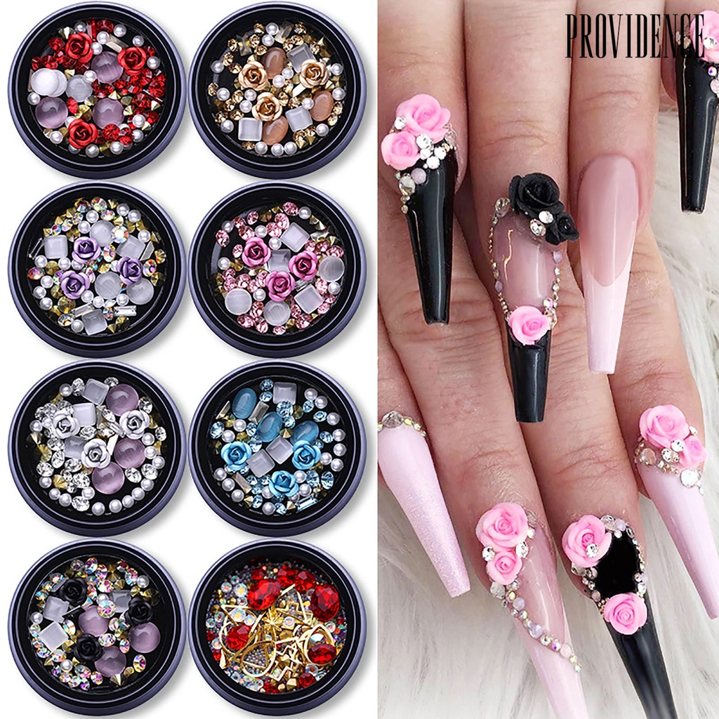 Providence DIY Hollow Glitter Rhinestones Nail Art Sequins Patch Mixed Manicure Decoration