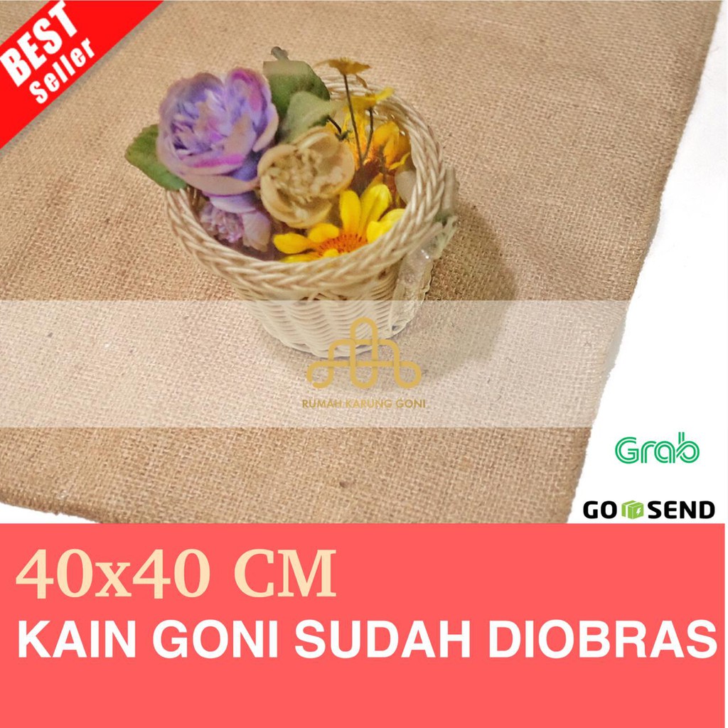 Kain Goni 40x40 CM - Karung Goni Fotografi - Table Runner - Taplak Meja Goni