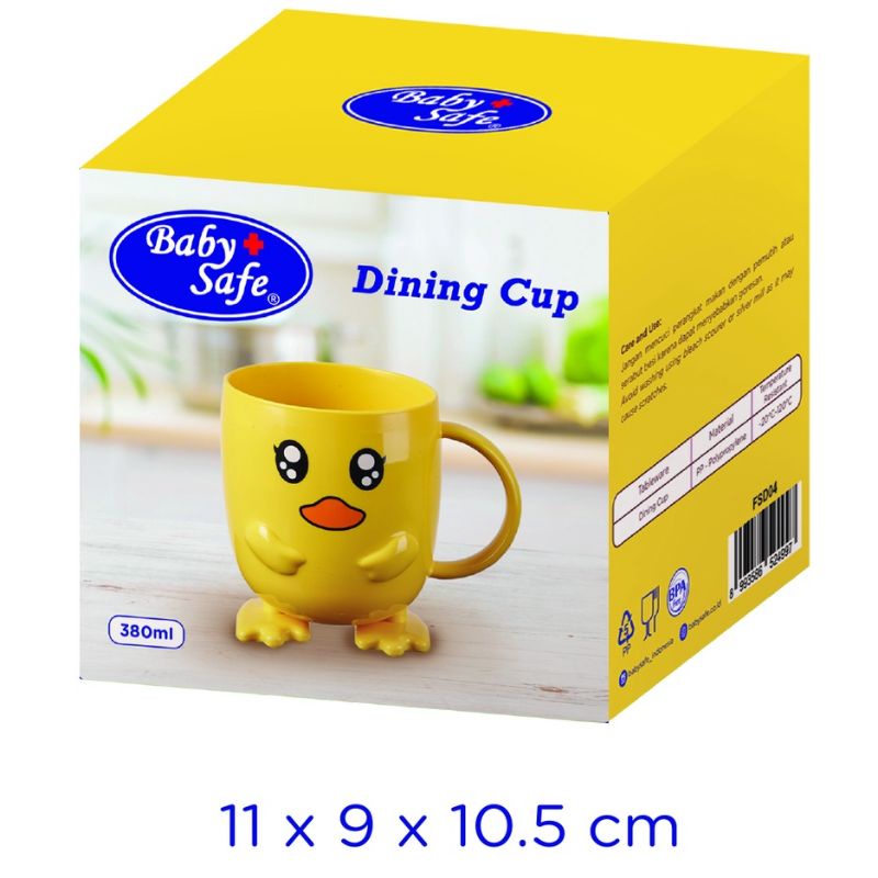 Baby Safe FSD04 Gelas minum anak lucu dining cup 380ml bebek duck pegangan