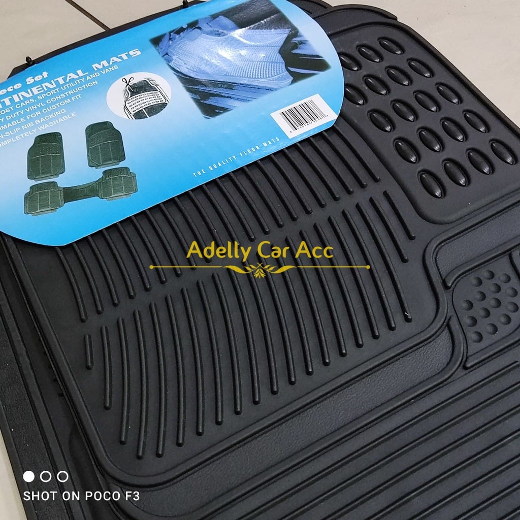 [BISA COD] Karpet Karet Mobil Continental 2 Baris 3 pcs UNIVERSAL TOYOTA HONDA MAZDA DAIHATSU