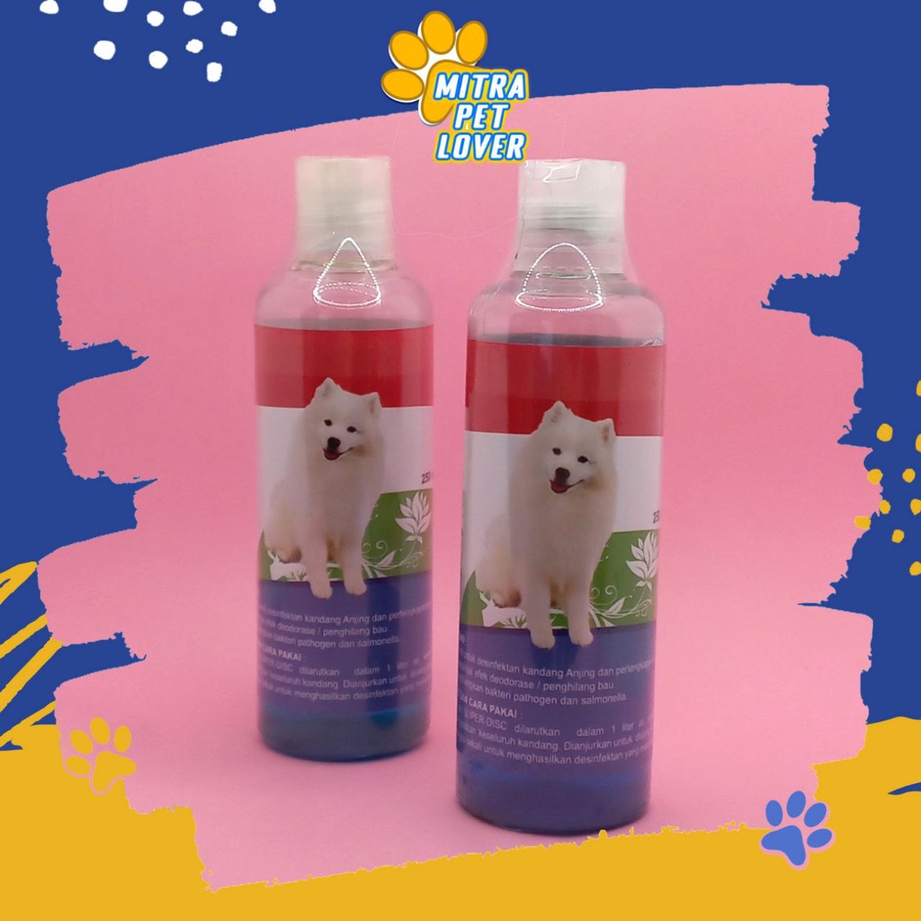 DISINFEKTAN KANDANG ANJING - SUPER DISC DOG 250 ML ORIGINAL - SUPER-DISC / SUPERDISC PERLENGKAPAN UNTUK MEMBERSIHKAN KANDANG DOGY PUPPY BERSIH AMAN PET ANIMAL HEALTHCARE AND VETERINARY TAMASINDO OBAT DAN VITAMIN HEWAN BINATANG PELIHARAAN MITRAPETLOVER