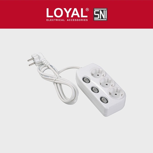 Loyal Stop Kontak Multitap LY 253 SNI  3 Lubang plus Saklar dan kabel 1.5 M