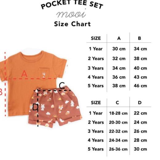 Mooi Pocket Tee Set V.6 ( Setelan baju anak )