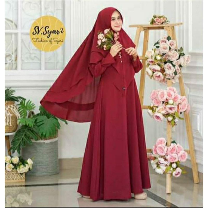 Salynar Syar'i-Gamis Terbaru-Gamis Remaja-Gamis Syar'i Polos-Gamis Syar'i Set Free Hijab