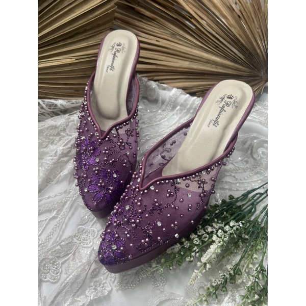 sepatu wanita pesta wedding ungu yasmika 9cm tahu