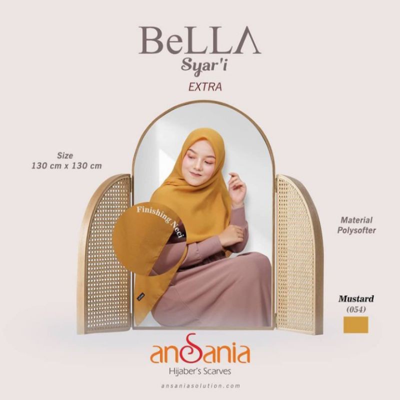Bella Square Jumbo Syari 130 X 130 by Ansania Suare Hijab-Mustard