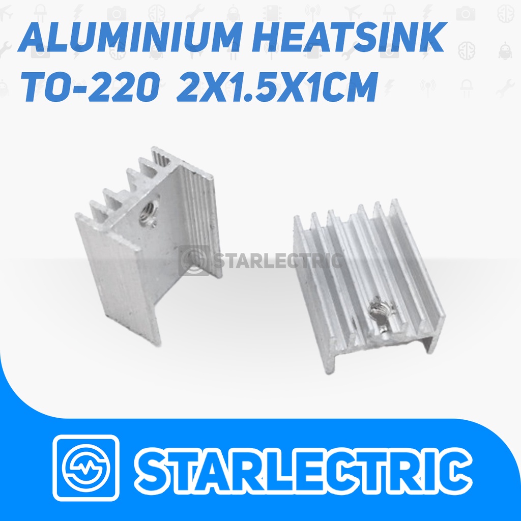 Aluminium Heatsink Pendingin TO-220 2X1.5X1CM TO220 Heat Sink Mosfet