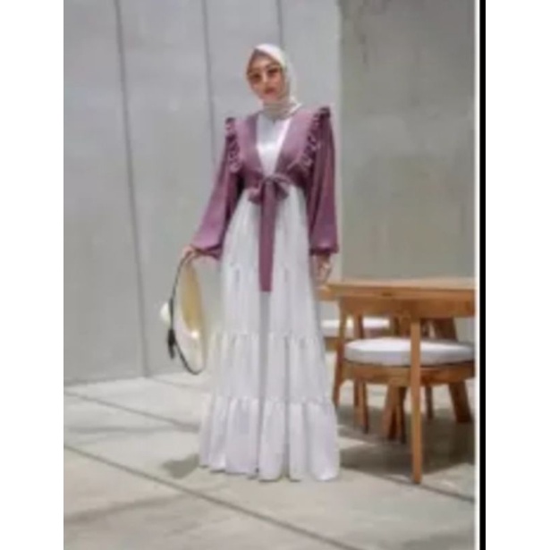 gamis ambrosia set komplit gamis plus auter