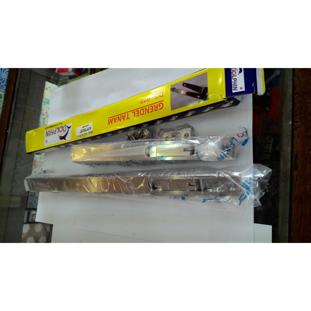 SELOT PINTU 2 / GRENDEL TANAM ATAS BWH DOLPHIN UK : 8 + 12 INCH