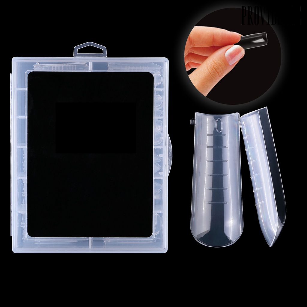 Providence 1 Kotak / 120pcs / Set Cetakan Kuku Palsu Transparan Ultra Tipis Untuk Nail Art Diy