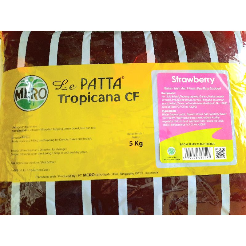 

Selai Strawberry Lepatta Tropicana CF 5 kg