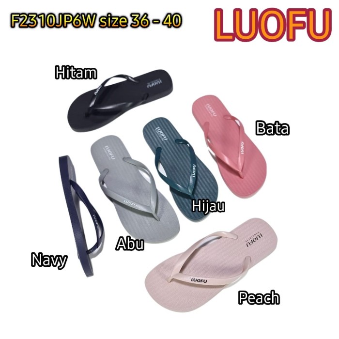 jelly sandal jepit karet luofu import sendal japit wanita F2310JP6W TERMURAH