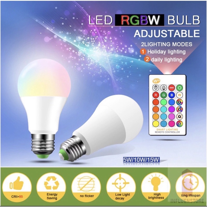 LAMPU BOHLAM LED RGB 16 warna bulb e27 BERUBAH WARNA REMOTE CONTROL ORIGINAL 5W 7W 10W RGB FX