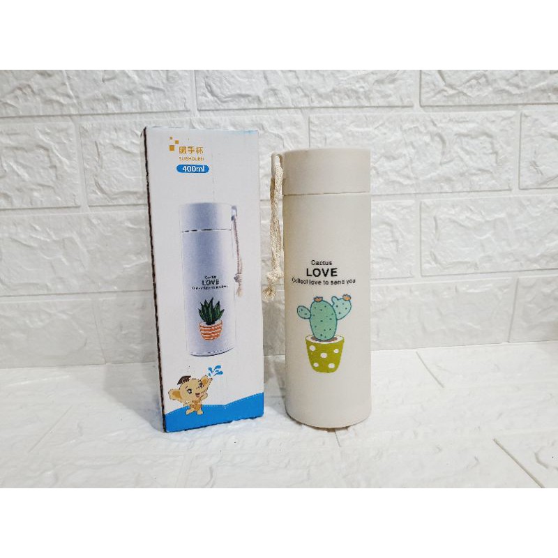 BOTOL KACA Unik Motif Tanaman Cactus 450ML