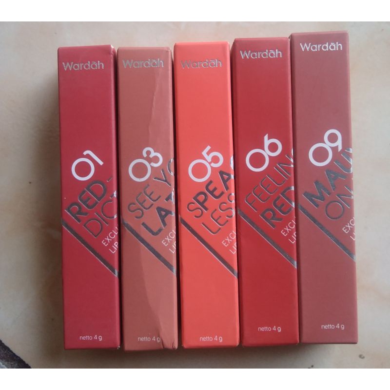 lipcream wardah no. 1 2 3 4 5 6.....17 18