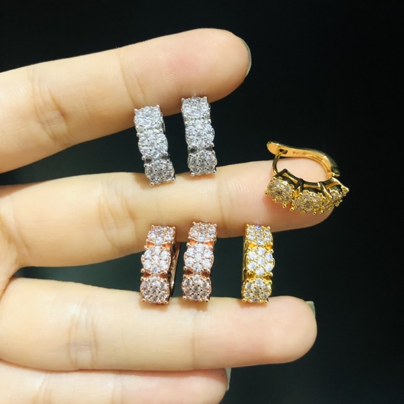 Anting wanita Fashion / Giwang Lapis emas / Subeng titanium lotus