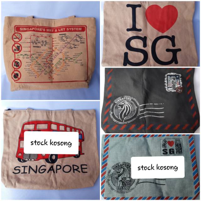 Tote bag singapore/Oleh oleh/souvenir singapur/fashion wanita/tas murah