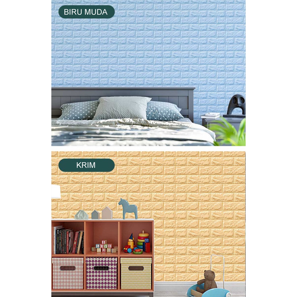 [HH] WALLPAPER DINDING 3D FOAM MOTIF BATU BATA BRICK BRICKFOAM WALLFOAM KOREAN MODERN STYLE