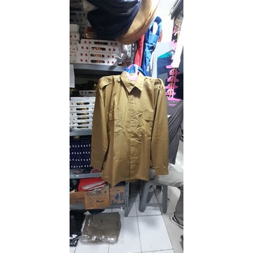baju seragam safari harian PSH setelan pemda,guru lengan panjang warna coklat tua ukuran L